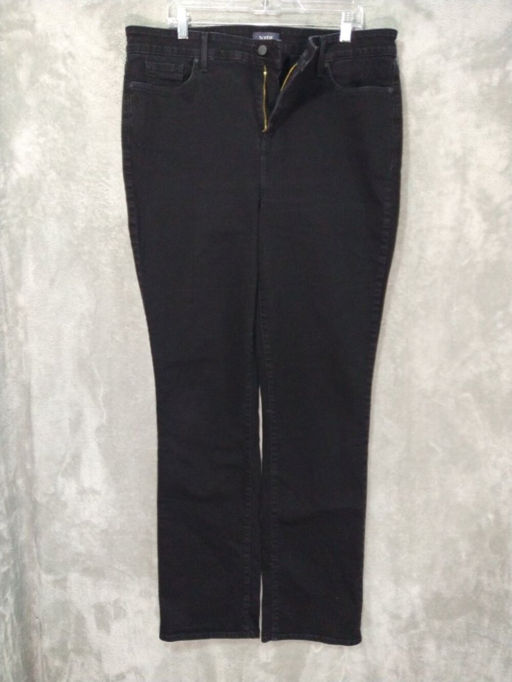 NYDJ Jeans Womens 18 Tall Black Denim Marilyn Straight High Rise Lift Tuck